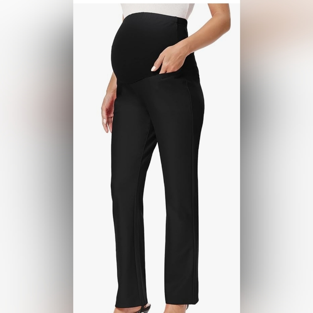 MOTHERHOOD Black Pants | Comfortable waste | Growing Belly | Boot Cut |Essential